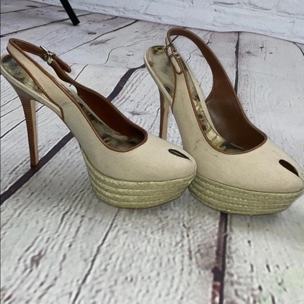 UEC Sam Edelman platform stilettos size 9 peep toe
